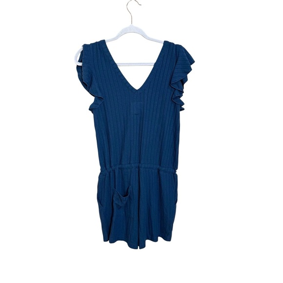 Chaser  double V navy knit romper size small - Picture 4 of 5